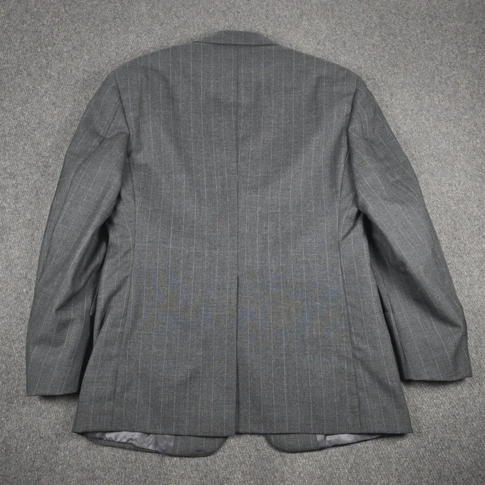 Polo Ralph Lauren Blazer Mens 40S Grey Pinstripe Trop Wool Union Made in USA VTG